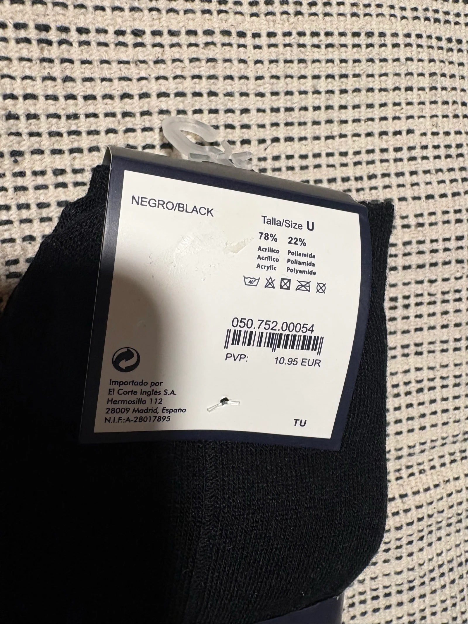 pack 3 paires de chaussettes noires dustin el corte ingles neuves taille unique pour homme – photo 4